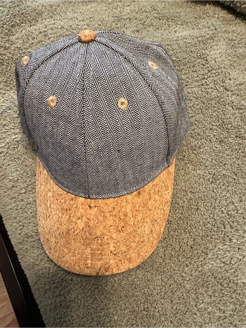 Boys Cork Brim Chevron Baseball Cap - Blue NWOT